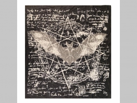 PENTAGRAM veľká čierna šatka materiál 100% bavlna   rozmery 100x100cm